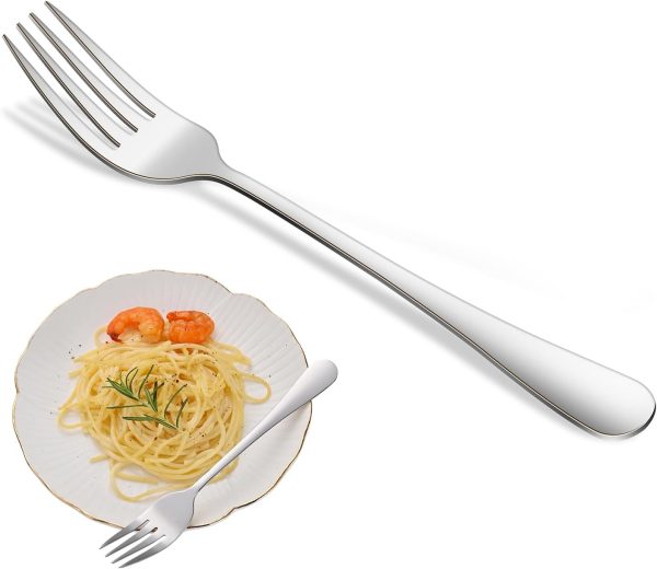 Dinner Forks,8-Piece 8 Inches Stainless Steel Table Fork,Dishwasher Safe Flatware Forks,Food Grade Mirror Polishing Silverware Main Fork For Home,Restaurant Or Hotel