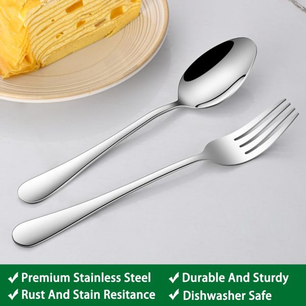Dinner Forks,8-Piece 8 Inches Stainless Steel Table Fork,Dishwasher Safe Flatware Forks,Food Grade Mirror Polishing Silverware Main Fork For Home,Restaurant Or Hotel - Image 3